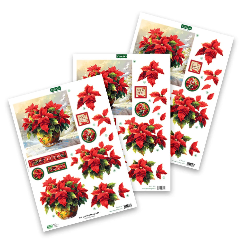 KATY SUE DIE CUTS POTTED POINSETTIA  - DCD715