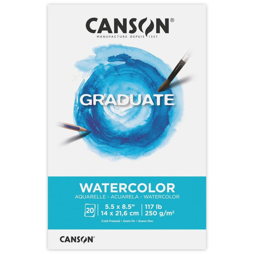 CANSON 20 SHEETS -WATERCLR PAD 5.5X8.5 - C525008010