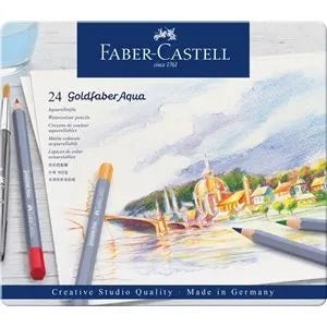 FABER - CASTELL STUDIO GOLDFABER AQUA  WATERCOLOUR PENCIL  ASS PK24 18-114624