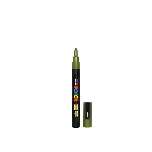 POSCA PAINT MARKER PC3M BULLET SHAPED KHAKI GREEN - PC3MKG