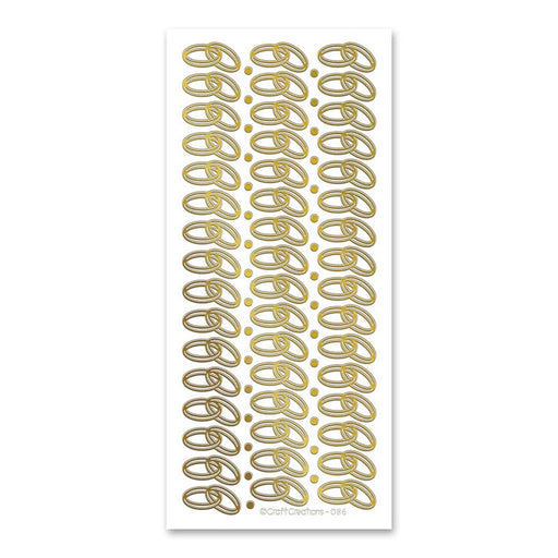 STICKER INTERLINKED DOUBLE RINGS GOLD - XL086P-01