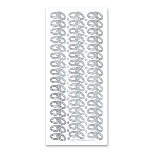 STICKER INTERLINKED DOUBLE RINGS SILVER - XL086P-02