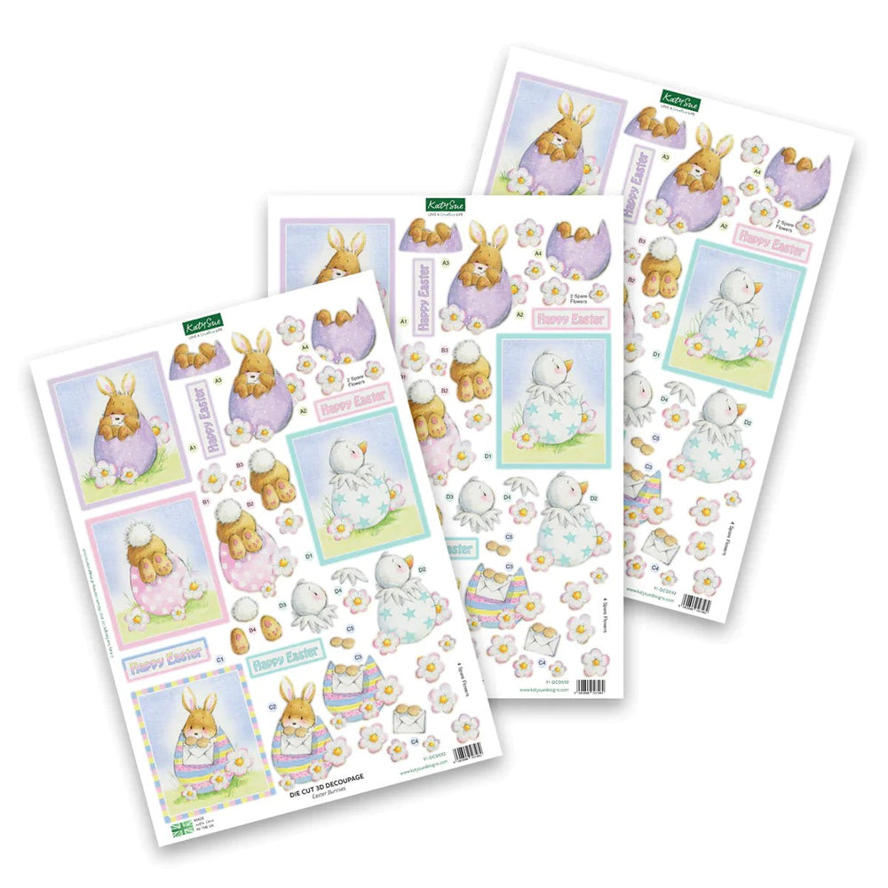 CRAFT CREATIONS DIE CUT EASTER BUNNIES - DCD592