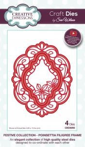 SUE WILSON FESTIVE COLL POINSETTIA FILIGREE FRAME - CED3050