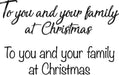 WOODWARE CLEAR STAMPS TO YOU AND YOUR FAMILY AT XMAS - JWS072