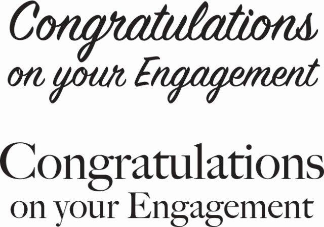 WOODWARE JUST WORDS ENGAGEMENT 1.5 IN X 3 IN STAMP - JWS087