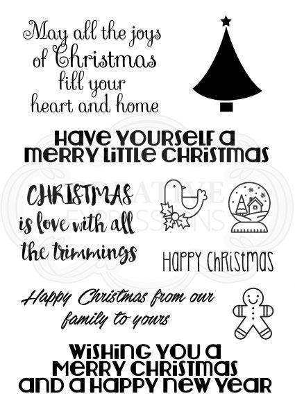 WOODWARE CLEAR STAMPS CHRISTMAS WORDERY - FRS715