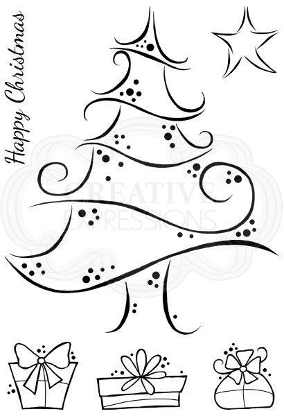 WOODWARE CLEAR STAMPS SWIRLY TREE - JGS615