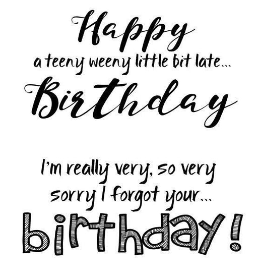 WOODWARE CLEAR STAMPS BELATED BIRTHDAY - FRS070