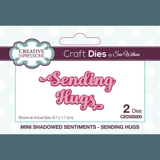 SUE WILSON MINI SHADOWED SENTIMENTS SENDING HUGS - CEDSS005