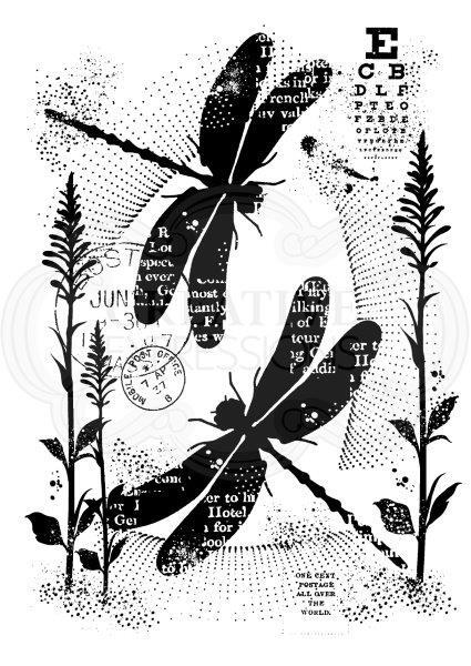 WOODWARE CLEAR STAMPS DANCING DRAGONFLIES - FRS737