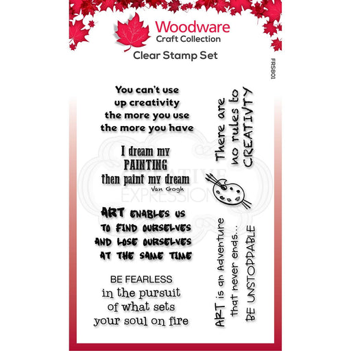 WOODWARE CLEAR SINGLES CREATIVE QUOTES 4 IN X 6 IN STAMP - FRS801