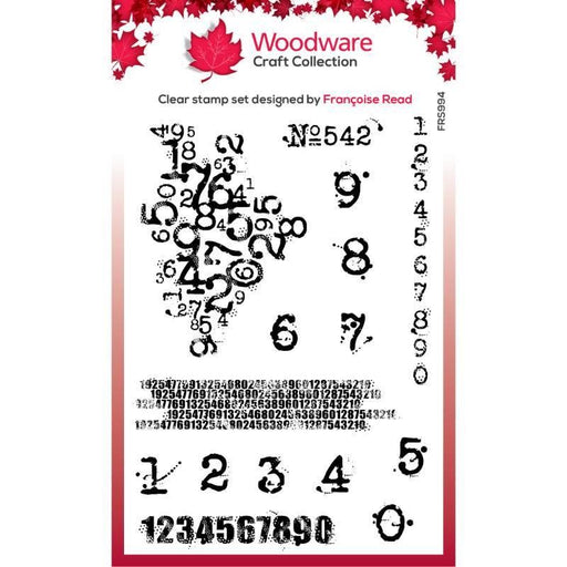 WOODWARE CLEAR STAMP 4 X 6 IN INKY NUMBERS - FRS994