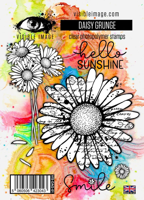 VISIBLE IMAGE PHOTOPOLYMER STAMP DAISY GRUNGE - VIS-DAG-01