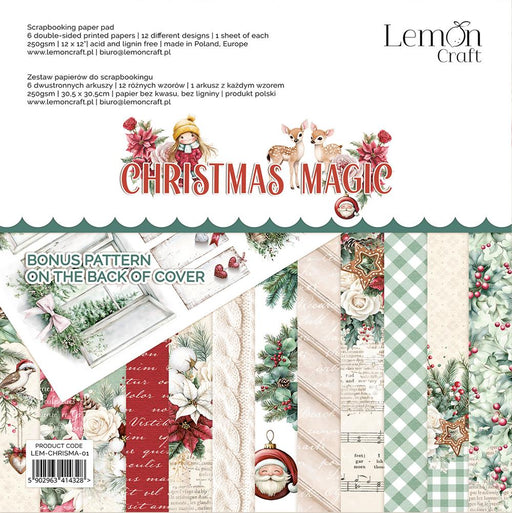 LEMON CRAFT WONDERFUL CHRISTMAS 12 X 12 PAPER PAD - LEM-CHRISMA-01