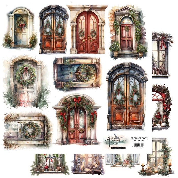 ART ALCHEMY 12 X 12 Paper Ho Ho Ho – Doors – AA-HO-13