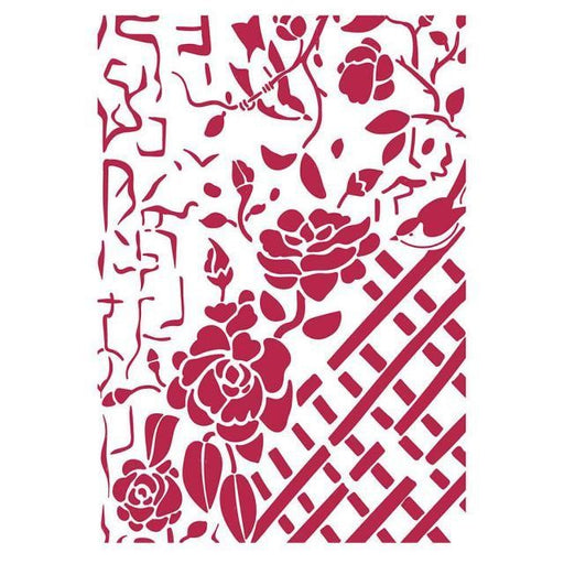 STAMPERIA STENCIL 21CM X 29CM FENCE ROSES - KSG440