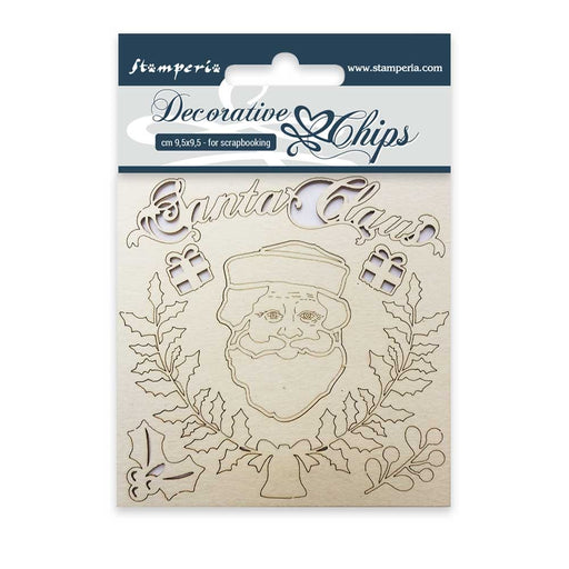 STAMPERIA DECORATIVE CHIPS 9.5X9.5 CM SANTA CLAUS - SCB06