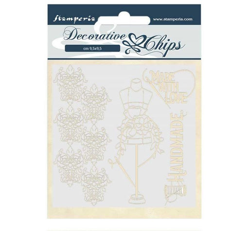 STAMPERIA DECORATIVE CHIPS 14 X 14CM THREADS - SCB52