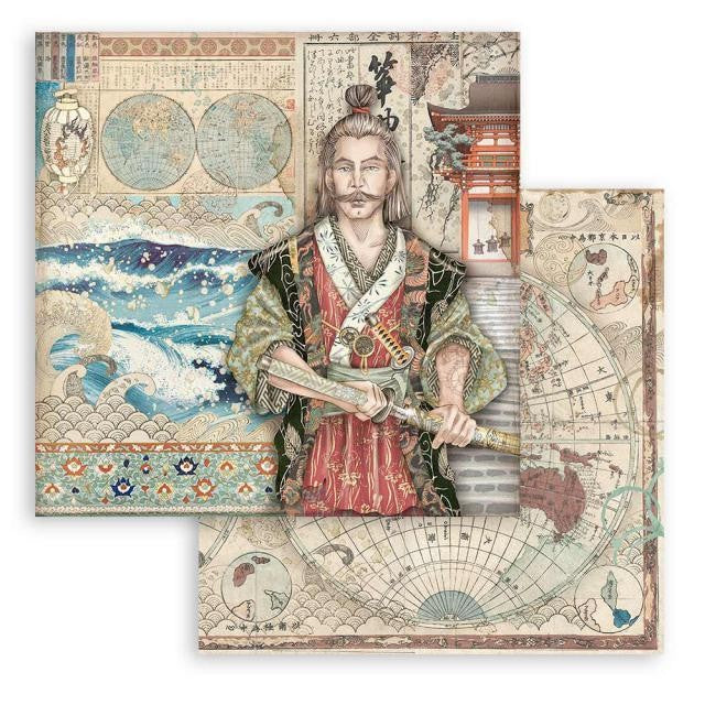 STAMPERIA 12X12 PAPER SIR VAGABOND IN JAPAN SAMURAI - SBB821