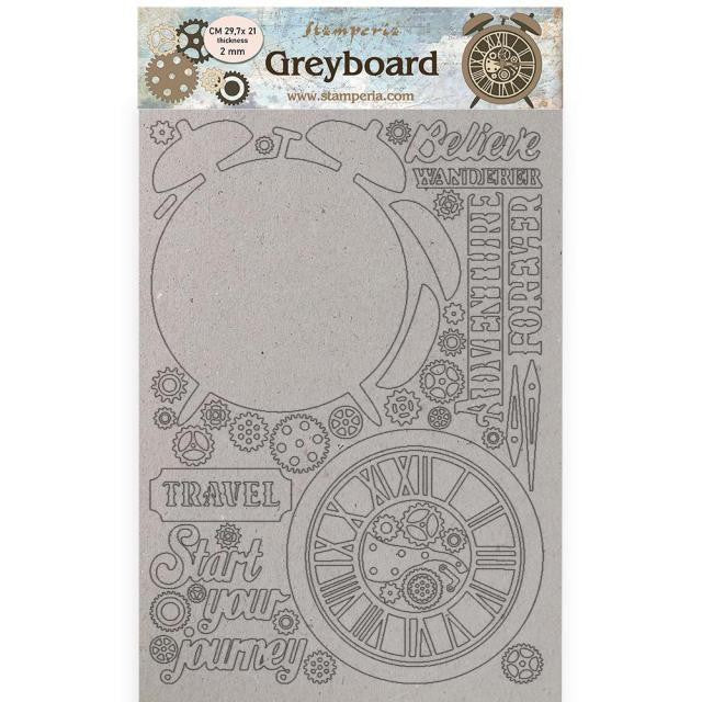 STAMPERIA A4 GREY BOARD 2MM -LADY VAGABOND LIFESTYLE ALARM - KLSPDA447