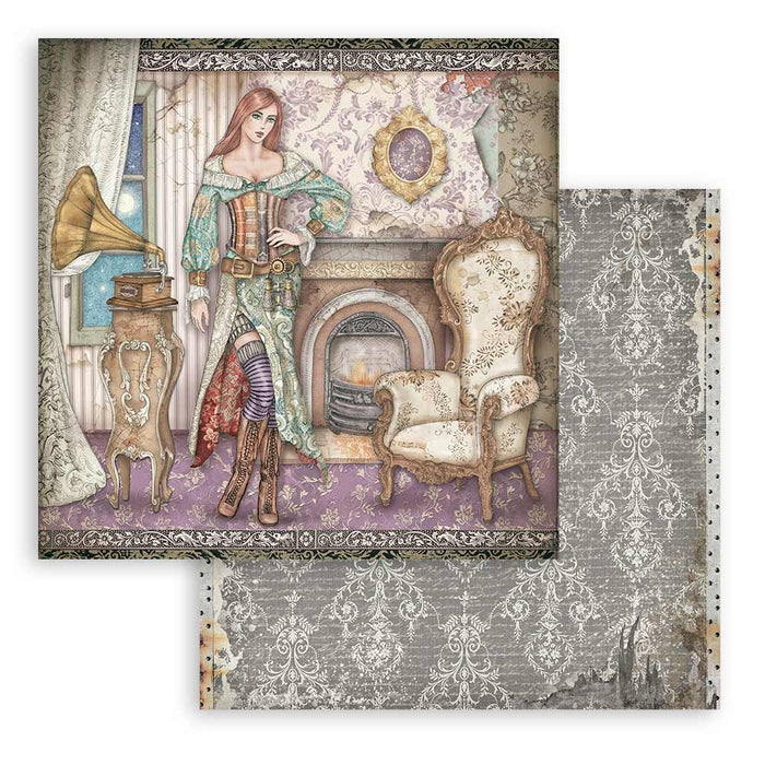 STAMPERIA 12X12PAPER DOUBLEFACE LADY VAGABOND LIFESTYLE GRAM - SBB841