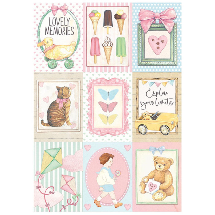 STAMPERIA A4 RICE PAPER DAYDREAM SMALL CARDS - DFSA4680