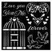 STAMPERIA STENCIL 18CM X 18CM YOU AND ME LOVE ME - KSTDQ66