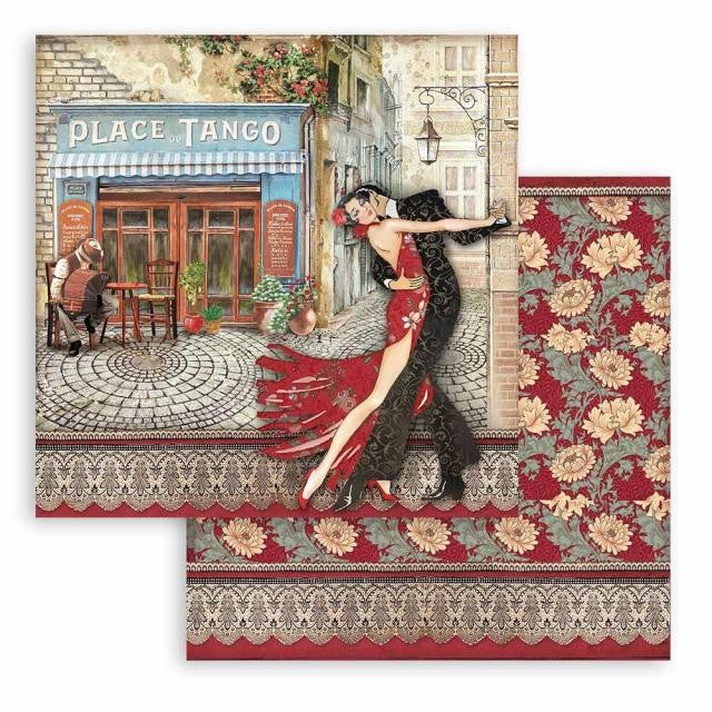 STAMPERIA 12X12PAPER DOUBLE FACE - DESIRE PLACE DU TANGO - SBB890