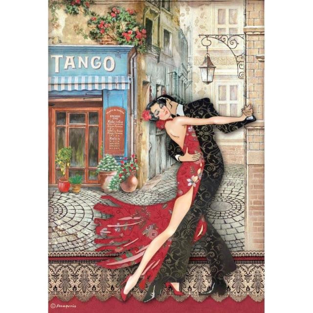 STAMPERIA A4 RICE PAPER - DESIRE TANGO - DFSA4717