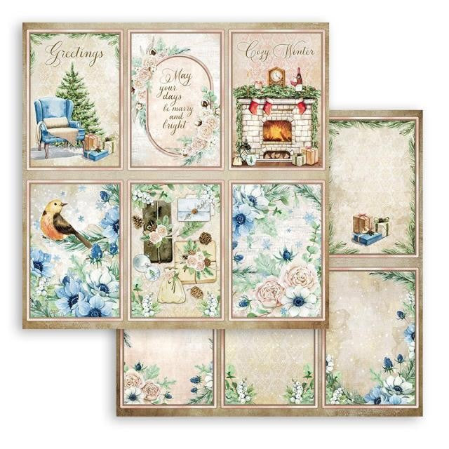 STAMPERIA 12X12PAPER DOUBLE FACE - ROMANTIC COZY WINTER CAR - SBB902