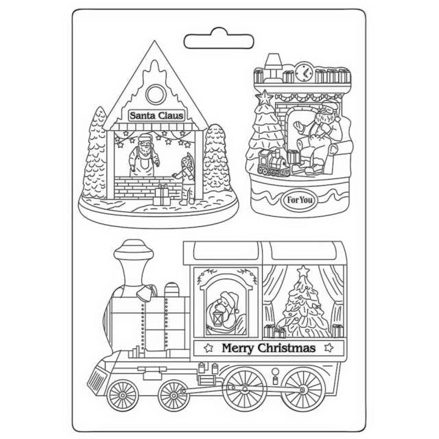 STAMPERIA SOFT MOULDS A5 - TRAIN SANTA CLAUS - K3PTA5635