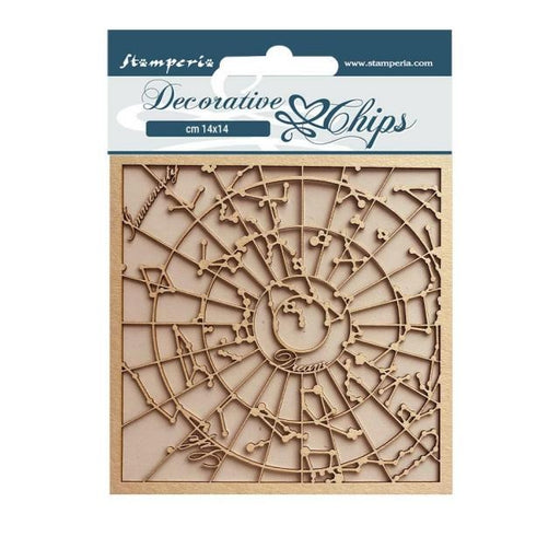 STAMPERIA DECORATIVE CHIPS 14 X 14CM -COSMOS INFINITIY CONST - SCB148