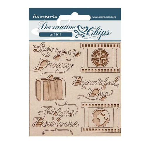 STAMPERIA DECORATIVE CHIPS CM 14X14 - CREATE HAPPINESS LIVE - SCB166