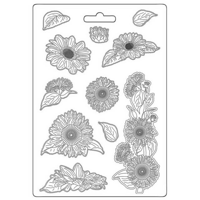 STAMPERIA SOFT MOULDS A4 - SUNFLOWER ART - K3PTA4562