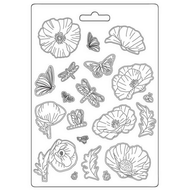 STAMPERIA SOFT MOULDS A5 -SUNFLOWER ART FLOWERS - K3PTA5649