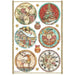 STAMPERIA A4 RICE PAPER PACKED -CHRISTMAS GREETINGS ROUNDS - DFSA4795