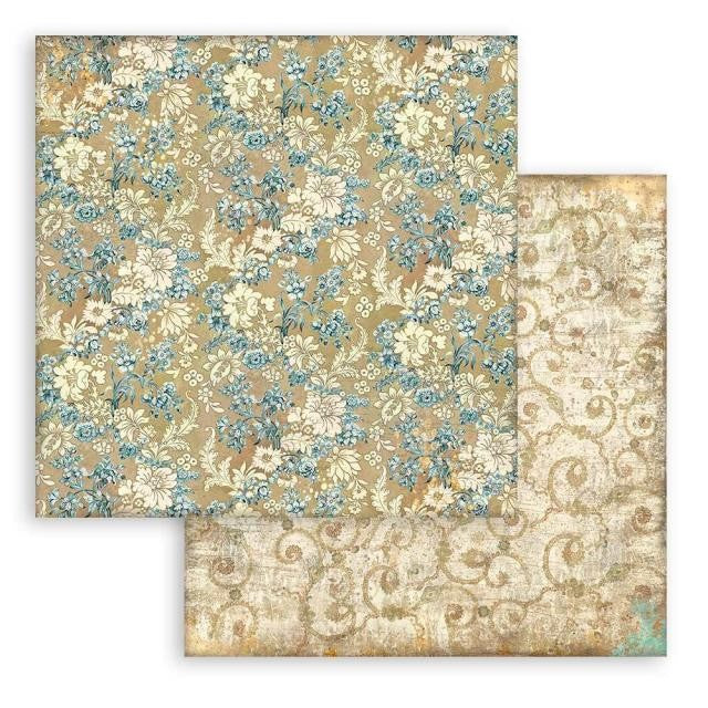 STAMPERIA 12X12 PAPER - CHRISTMAS GREETINGS BLUE TEXTURE - SBB945