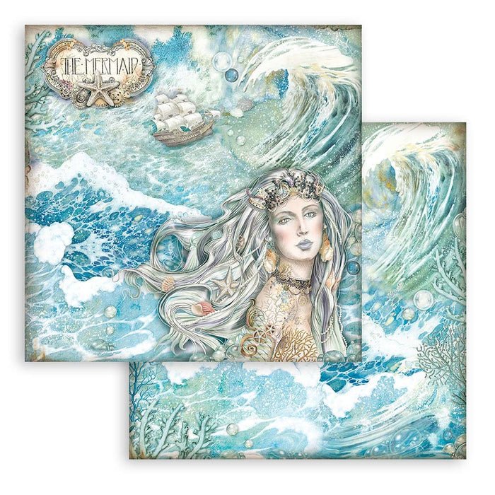 STAMPERIA 12X12 PAPER -SONGS OF THE SEA MERMAID - SBB955