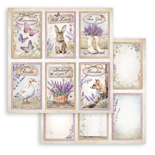 STAMPERIA 12X12 PAPER DOUBLE FACE - LAVENDER 6 CARDS - SBB1004
