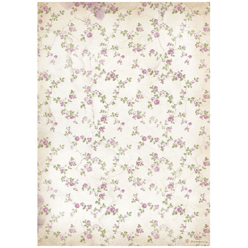 STAMPERIA A4 RICE PAPER PACKED- LAVENDER LITTLE FLOWERS BACKGROUND -DFSA4882