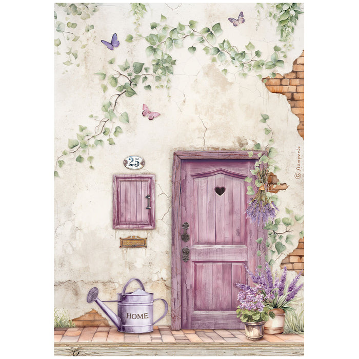 STAMPERIA A4 RICE PAPER PACKED- LAVENDER DOOR -DFSA4886