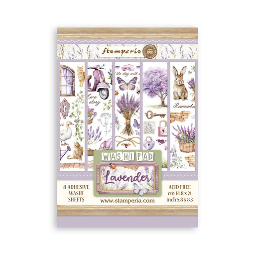 STAMPERIA WASHI PAD 8 SHEETS A5 - LAVENDER - SBW07