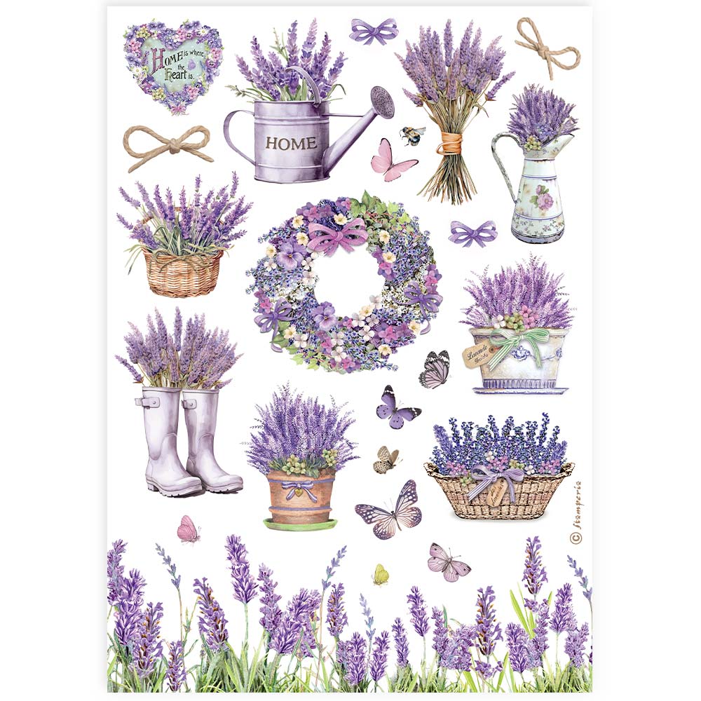 STAMPERIA A4 RICE PAPER PACKED-PROVENCE ACCESSORIES -DFSA4888