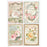 STAMPERIA A4 RICE PAPER PACKED- 4 CARD ROSES - DFSA4909