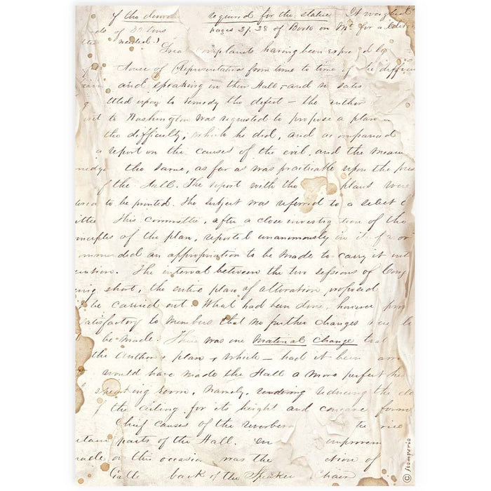 STAMPERIA A4 RICE PAPER PACKED- HANDMADE LETTER - DFSA4913