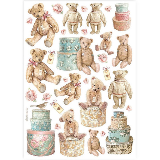 STAMPERIA A4 RICE PAPER PACKED- TEDDY BEARS - DFSA4928