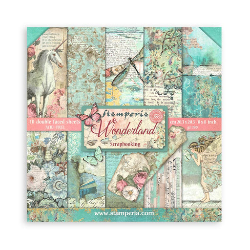 STAMPERIA 8 X 8 PAPER PAD DOUBLE FACE- WONDERLAND - SBBS109
