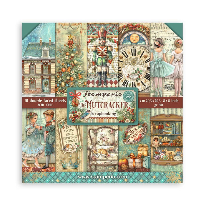 STAMPERIA 8 X 8 PAPER PAD DOUBLE FACE- THE NUTCRACKER - SBBS112