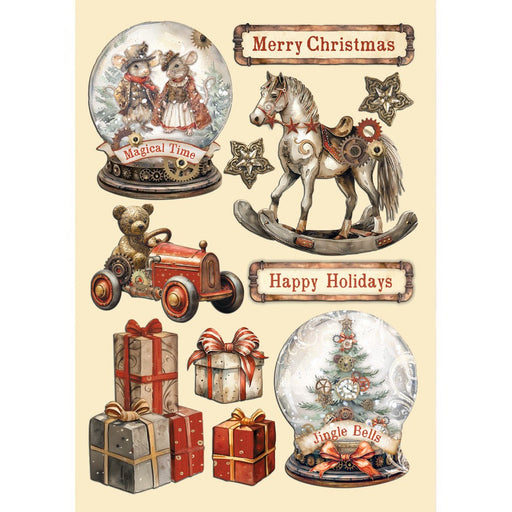 STAMPERIA WOODEN FRAME A5 -- GEAR UP FOR CHRISTMAS SNOWGLOBES - KLSP164